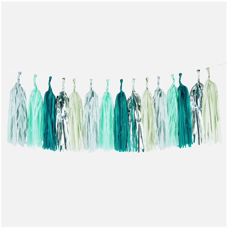 Green tassel garland