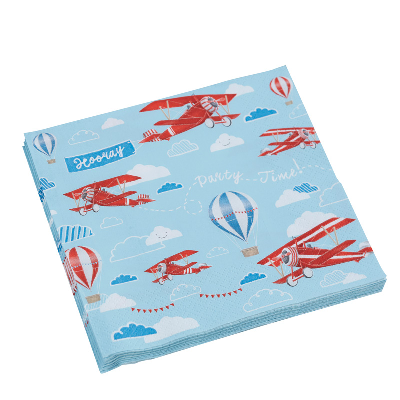 20 Vintage Plane Paper Napkins