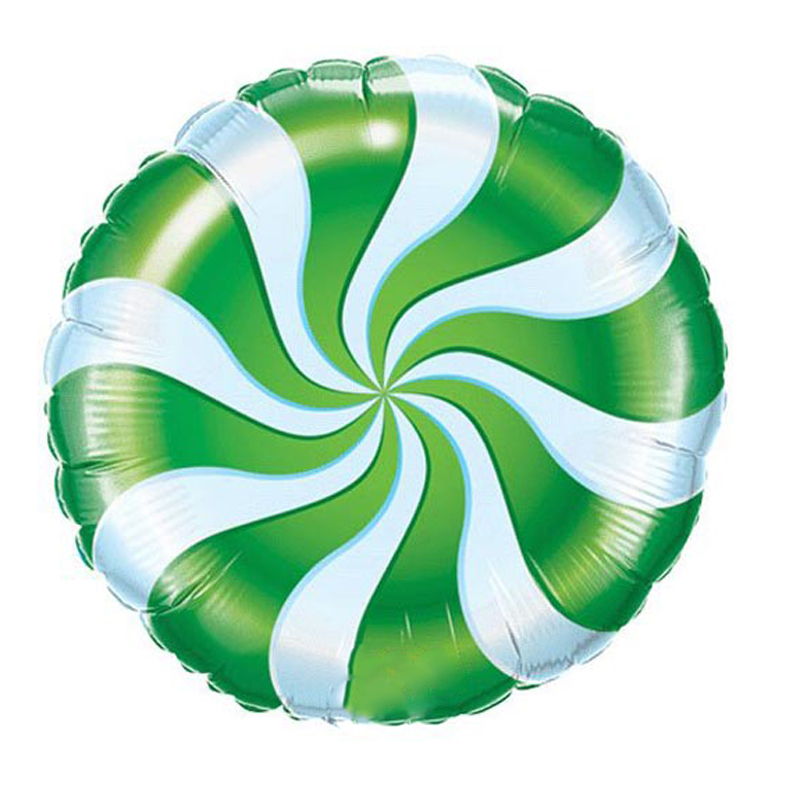 CANDY SWIRL GREEN FOIL BALLOON