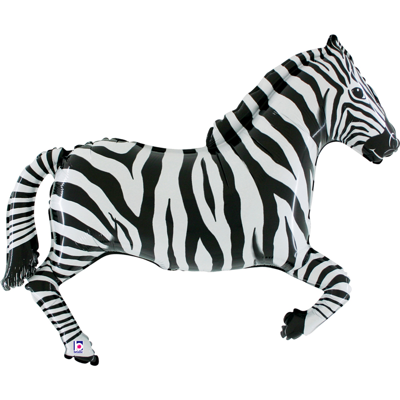 Zebra shaped foil balloon