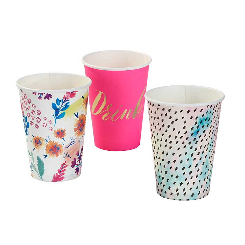 Fluorescent Floral party cups
