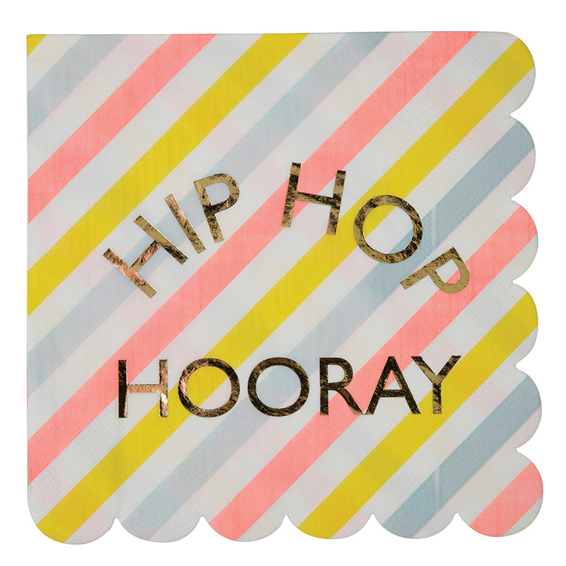 Hip Hop Hooray Striped Large Napkins